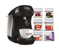 Tassimo by Bosch Happy Friendly Pod Coffee Machine with 70 Drinks Value Starter Bundle, TAS102EGBC - Black