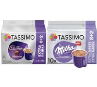 Tassimo Cadbury and Milka Hot Chocolate Pods Bundle Set - Ultimate Hot Chocolate Combination (Pack of 2, Total 20 Pods)