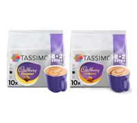 Tassimo Cadbury Hot Chocolate Variety Pack - Orange & Caramel Flavour Pods x10 (Pack of 2, Total 20 Pods)