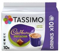Tassimo Cadbury Pistachio Coffee Pods x10 (Pack of 1, Total 10 Drinks) Chocolate Pistachio Flavour T DISCs, Creamy Hot Drink Capsules