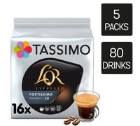 TASSIMO L'OR Espresso Fortissimo Coffee Pods (Pack of 5, 80 Drinks)