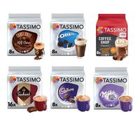 Tassimo Coffee, Tea, Chocolate Pods. Pick Any 3 Packs from 50+ Blends Including Kenco, Costa, L'or, Jacobs, Hot Chocolate, Chai latte, Baileys, Milka,
