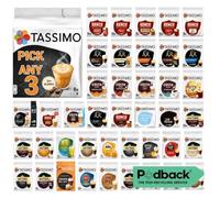 Tassimo Coffee, Tea, Hot Chocolate Pods - Pick Any 3 Packs from 50+ Blends | Including Kenco, Jacobs, Americano, Colombian, Caramel, Latte Macchiato, Flat White, Cappuccino, Chai, Decaf, Milka & More