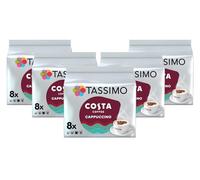 Tassimo Costa Cappuccino Coffee 16 Discs, 8 servings, Pack of 5 (Total 80 Discs/Pods, 40 Servings)