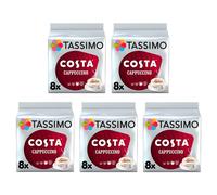 Tassimo Costa Cappuccino Coffee Pods X8 (Pack of 5, Total 40 Drinks)
