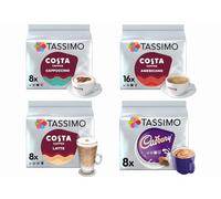 TASSIMO COSTA Cappuccino/Latte/Americano/Cadbury (4 Packs Set = 40 Drinks)