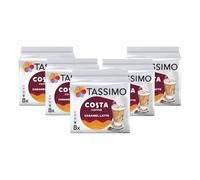 TASSIMO Costa Caramel Latte Coffee Pods, Pack of 5 x 8 Pods, 40 Cups | Compatible With All TASSIMO Machines, Multipack of Five, 2 Pods per Cup, Makes 40 Cups, Recyclable with Podback