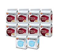 Tassimo Costa Coffee Bundle - Costa Americano/Milk Creamer - 10 Packs (128 Drinks)