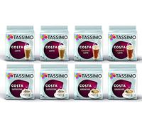 Tassimo Costa Coffee Selection - Costa Latte/Caramel Latte/Americano/Cappuccino - 8 Packs (80 Servings)