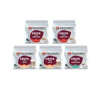 Tassimo Costa Favourites Variety Pack Coffee Pods (Pack of 5, Total 56 Capsules)