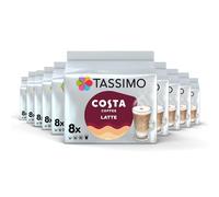 Tassimo Costa Latte Coffee Pods - 10 Packs (Total 80 Costa Coffee Latte Drinks)