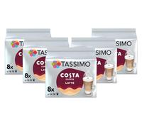 Tassimo Costa Latte Coffee Pods x8 (Pack of 5, Total 40 Drinks)