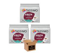 Tassimo Costa Premium Coffee Pods - Cappuccino, Latte & Americano Variety | Barista Style Coffee Pods for Tassimo Machines, Authentic Smooth Costa Coffee at Home (Costa Cappuccino Pods - Pack 3)