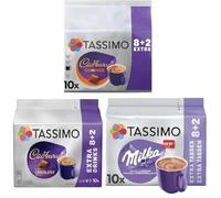 Tassimo Hot Chocolate Capsules Variety Pack - Cadbury, Milka & Cadbury Orange - 30 T-Discs (3 x 10 Pods)