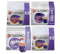 Tassimo Hot Chocolate lovers Variety Pack Capsules - Cadbury, Caramel, Orange & Milka - 40 T-Discs (4 x 10 Pods)