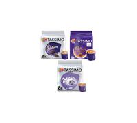 Tassimo Hot Chocolate Selection - Cadbury/Milka/Cadbury Orange Pods (Pack of 3, Total 24 Capsules)