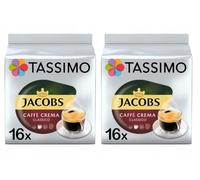 Tassimo Jacobs Caffe Crema Classico Coffee Capsules - (Pack of 2, Total 32 Pods) - Rich Smooth Coffee with Velvety Golden Crema T-Dics