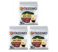 Tassimo Jacobs Caffe Crema Classico Coffee Capsules - (Pack of 3, Total 48 Pods) - Rich Smooth Coffee with Velvety Golden Crema T-Dics