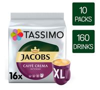 Tassimo Jacobs Caffe Crema Intenso XL Coffee Pods x16 (Pack of 10, Total 160 Pods)