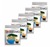 TASSIMO Jacobs Caffe Crema Mild Coffee Capsules Pods T-Discs 5 Pack, 80 Drinks
