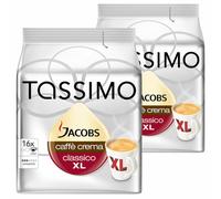 Tassimo Jacobs Caffè Crema XL, Pack of 2, 2 x 16 T-Discs
