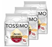Tassimo Jacobs Caffè Crema XL, Rainforest Alliance, Pack of 3, 3 x 16 T-Discs