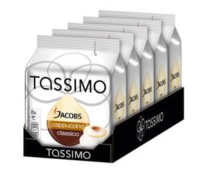 TASSIMO Jacobs Cappuccino Classico Coffee Pods - 5 Packs (40 Drinks)