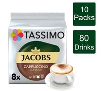 Tassimo Jacobs Cappuccino Coffee Pods x8 (Pack of 10, Total 80 Pods)