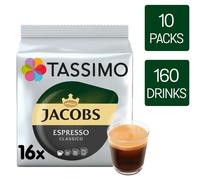 Tassimo Jacobs Espresso Coffee Pods x16 (Pack of 10, Total 160 Pods)