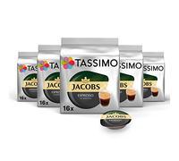 Tassimo Jacobs Espresso, Rainforest Alliance Certified, Pack of 5, 5 x 16 T-Discs