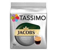 Tassimo Jacobs Espresso Ristretto Coffee Capsules and Ground Cooking Pack of 5, 5 x 16 Coffee T-Disc Holder