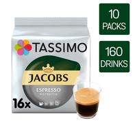 Tassimo Jacobs Espresso Ristretto Coffee Pods x16 (Pack of 10, Total 160 Pods)