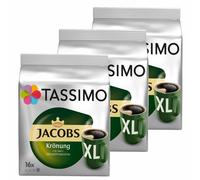 Tassimo Jacobs Krönung XL, Rainforest Alliance, Pack of 3, 3 x 16 T-Discs