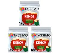 Tassimo Kenco Americano Decaf Coffee Pods (Pack of 3, Total 48 Coffee Capsules)