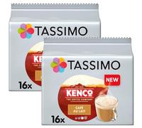 Tassimo Kenco Café au Lait Coffee Pods x16 (Pack of 2, Total 32 Capsules)