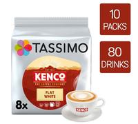 Tassimo Kenco Flat White Coffee Pods x8 (Pack of 10, Total 80 Pods)