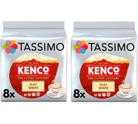 Tassimo Kenco Flat White Coffee Pods x8 (Pack of 2, Total 16 Pods)