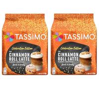 Tassimo Limited Edition Cinnamon Roll Latte Coffee Pods x8 (Pack of 2, Total 16 Drinks) - Sweet & Creamy Speciality Latte Inspired by Classic Pastry