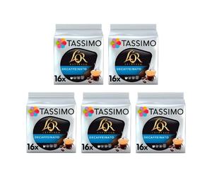 Tassimo L'OR Espresso Decaffeinato Coffee Pods x16 (Pack of 5, Total 80 Drinks)