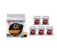 Tassimo L'OR Espresso Delizioso Coffee Pods x16 (Pack of 5, Total 80 Drinks) & Costa Latte Coffee Pods x8 (Pack of 5, Total 40 Drinks)