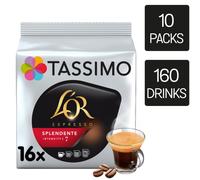 Tassimo L'OR Espresso Splendente Coffee Pods x16 (Pack of 10, Total 160 Pods)