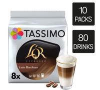 Tassimo L'OR Latte Macchiato Coffee Pods x8 (Pack of 10, Total 80 Pods)