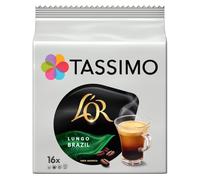 Tassimo L'OR Lungo Brazil Coffee Pods (Pack of 1, Total 16 Capsules) - 100% Arabica Medium Roast Coffee - T DISCs