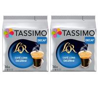 Tassimo L'OR Lungo Decaf Coffee Pods x16 (Pack of 2, Total 32 Capsules) - Decaffeinated T DISCs