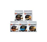 Tassimo L'OR Variety Pack Coffee Pods (Pack of 5 ) - XL Classique, XL Intense, Espresso Decaf, Latte Macchiato & Latte Caramel Macchiato