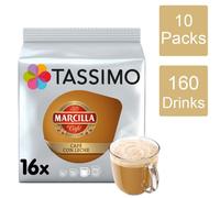 Tassimo Marcilla Cafe Con Leche Coffee Pods x16 (Pack of 10, Total 160 Pods)