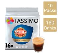 Tassimo Marcilla Decaf Coffee Pods x16 (Pack of 10, Total 160 Pods)