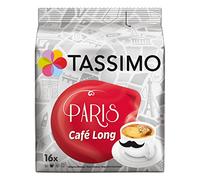 Tassimo Paris Café Long, Ground Roast Coffee, Fruity Aroma, Capsules, 16 T-Discs