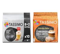 Tassimo Sweet Spice Latte Twin Pack - Coffee Shop Selections Chai & Cinnamon Roll Coffee Pods (Pack of 2, Total 18 Drinks)