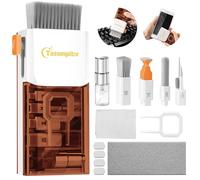 Tassmpitor Laptop Screen Keyboard Cleaner Kit, All in 1 Electronics Cleaning Tool for MacBook iPad iPhone Pro Cell Phone, Brush Tool for Tablet, Computer, PC Monitor,TV Camera Lens with Patent, Brown